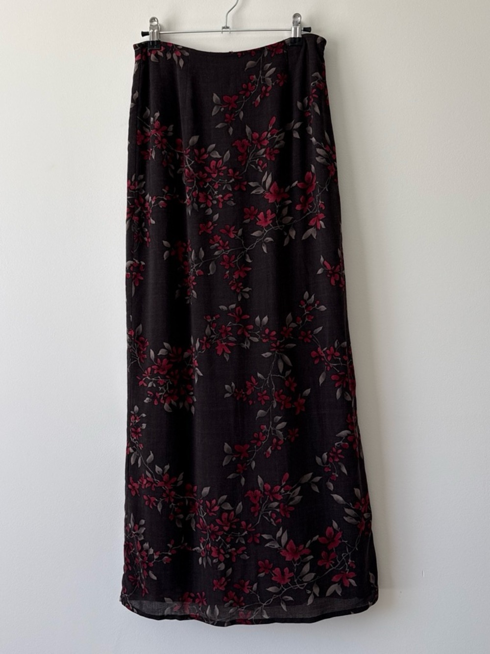 Vintage Y2K Express whimsygoth wool blend floral maxi skirt